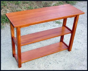 Greene and Greene Inspired Custom  Bookshelf  /  Sofa Table of Solid Mahogany with True Ebony Pegs